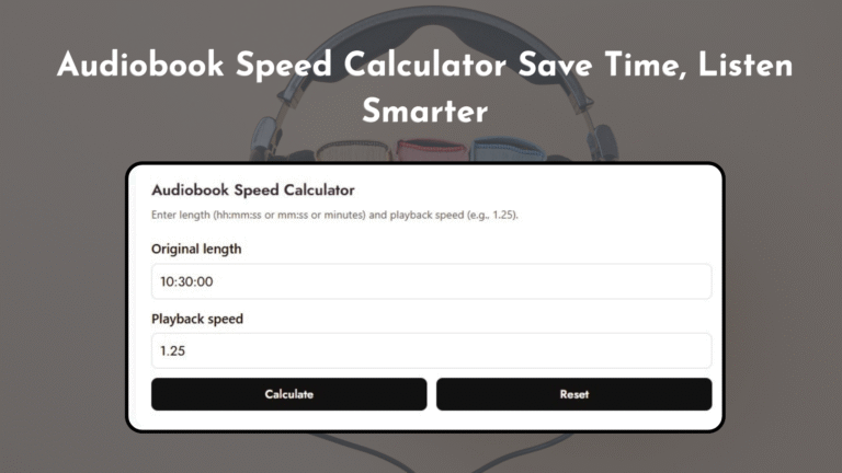 Audiobook Speed Calculator